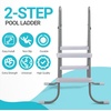 image:imageOutvita Metal Frame Above Ground Swimming Pool Entry 3 Step Exit Ladder for 42 High Wall Pools 300 Pound CapacityBlue amp WhiteGrayWhite