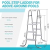 image:imageOutvita Metal Frame Above Ground Swimming Pool Entry 3 Step Exit Ladder for 42 High Wall Pools 300 Pound CapacityBlue amp WhiteGrayWhite