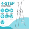 image:imageOutvita Metal Frame Above Ground Swimming Pool Entry 3 Step Exit Ladder for 42 High Wall Pools 300 Pound CapacityBlue amp WhiteGrayWhite
