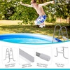image:imageOutvita Metal Frame Above Ground Swimming Pool Entry 3 Step Exit Ladder for 42 High Wall Pools 300 Pound CapacityBlue amp WhiteGrayWhite
