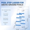 image:imageOutvita Metal Frame Above Ground Swimming Pool Entry 3 Step Exit Ladder for 42 High Wall Pools 300 Pound CapacityBlue amp WhiteWhiteBlue