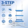 image:imageOutvita Metal Frame Above Ground Swimming Pool Entry 3 Step Exit Ladder for 42 High Wall Pools 300 Pound CapacityBlue amp WhiteWhiteBlue