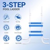 image:imageOutvita Metal Frame Above Ground Swimming Pool Entry 3 Step Exit Ladder for 42 High Wall Pools 300 Pound CapacityBlue amp WhiteWhiteBlue