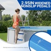 image:imageOutvita Metal Frame Above Ground Swimming Pool Entry 3 Step Exit Ladder for 42 High Wall Pools 300 Pound CapacityBlue amp WhiteWhiteBlue