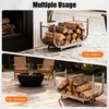 image:imageOutvita 8ft Outdoor Firewood Rack with Cover Heavy Duty Firewood Holder amp 600D Oxford Waterproof Cover IndoorOutdoor Log Storage Rack Metal Wood Pile Storage Organizer for Fireplace PatioSilver