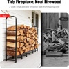 image:imageOutvita 8ft Outdoor Firewood Rack with Cover Heavy Duty Firewood Holder amp 600D Oxford Waterproof Cover IndoorOutdoor Log Storage Rack Metal Wood Pile Storage Organizer for Fireplace PatioBlack