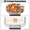 image:imageOutvita 8ft Outdoor Firewood Rack with Cover Heavy Duty Firewood Holder amp 600D Oxford Waterproof Cover IndoorOutdoor Log Storage Rack Metal Wood Pile Storage Organizer for Fireplace PatioSilver