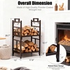 image:imageOutvita 8ft Outdoor Firewood Rack with Cover Heavy Duty Firewood Holder amp 600D Oxford Waterproof Cover IndoorOutdoor Log Storage Rack Metal Wood Pile Storage Organizer for Fireplace PatioBrown