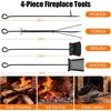 image:imageOutvita 8ft Outdoor Firewood Rack with Cover Heavy Duty Firewood Holder amp 600D Oxford Waterproof Cover IndoorOutdoor Log Storage Rack Metal Wood Pile Storage Organizer for Fireplace PatioBlack