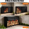 image:imageOutvita 8ft Outdoor Firewood Rack with Cover Heavy Duty Firewood Holder amp 600D Oxford Waterproof Cover IndoorOutdoor Log Storage Rack Metal Wood Pile Storage Organizer for Fireplace PatioBlack