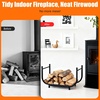 image:imageOutvita 8ft Outdoor Firewood Rack with Cover Heavy Duty Firewood Holder amp 600D Oxford Waterproof Cover IndoorOutdoor Log Storage Rack Metal Wood Pile Storage Organizer for Fireplace PatioBlack