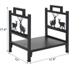 image:imageOutvita 8ft Outdoor Firewood Rack with Cover Heavy Duty Firewood Holder amp 600D Oxford Waterproof Cover IndoorOutdoor Log Storage Rack Metal Wood Pile Storage Organizer for Fireplace PatioBlack
