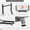 image:imageOutvita 8ft Outdoor Firewood Rack with Cover Heavy Duty Firewood Holder amp 600D Oxford Waterproof Cover IndoorOutdoor Log Storage Rack Metal Wood Pile Storage Organizer for Fireplace PatioBlack