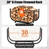 image:imageOutvita 8ft Outdoor Firewood Rack with Cover Heavy Duty Firewood Holder amp 600D Oxford Waterproof Cover IndoorOutdoor Log Storage Rack Metal Wood Pile Storage Organizer for Fireplace PatioBlack