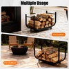 image:imageOutvita 8ft Outdoor Firewood Rack with Cover Heavy Duty Firewood Holder amp 600D Oxford Waterproof Cover IndoorOutdoor Log Storage Rack Metal Wood Pile Storage Organizer for Fireplace PatioBlack