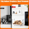 image:imageOutvita 8ft Outdoor Firewood Rack with Cover Heavy Duty Firewood Holder amp 600D Oxford Waterproof Cover IndoorOutdoor Log Storage Rack Metal Wood Pile Storage Organizer for Fireplace PatioSilver