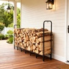 image:imageOutvita 8ft Outdoor Firewood Rack with Cover Heavy Duty Firewood Holder amp 600D Oxford Waterproof Cover IndoorOutdoor Log Storage Rack Metal Wood Pile Storage Organizer for Fireplace PatioBlack