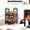 image:imageOutvita 8ft Outdoor Firewood Rack with Cover Heavy Duty Firewood Holder amp 600D Oxford Waterproof Cover IndoorOutdoor Log Storage Rack Metal Wood Pile Storage Organizer for Fireplace PatioBlack