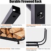 image:imageOutvita 8ft Outdoor Firewood Rack with Cover Heavy Duty Firewood Holder amp 600D Oxford Waterproof Cover IndoorOutdoor Log Storage Rack Metal Wood Pile Storage Organizer for Fireplace PatioBlack