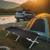 image:imageOutvita Folding Camping Cot Sleeping Bed with Carry Bag Lightweight Portable Cots for Travel Fishing Hiking and Outdoor ActivitiesBlack camping cot