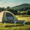 image:imageOutvita Folding Camping Cot Sleeping Bed with Carry Bag Lightweight Portable Cots for Travel Fishing Hiking and Outdoor ActivitiesBlack camping cot