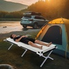 image:imageOutvita Folding Camping Cot Sleeping Bed with Carry Bag Lightweight Portable Cots for Travel Fishing Hiking and Outdoor ActivitiesBlack camping cotmat