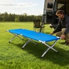 image:imageOutvita Folding Camping Cot Sleeping Bed with Carry Bag Lightweight Portable Cots for Travel Fishing Hiking and Outdoor ActivitiesBlue camping cot