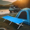 image:imageOutvita Folding Camping Cot Sleeping Bed with Carry Bag Lightweight Portable Cots for Travel Fishing Hiking and Outdoor ActivitiesBlue camping cot