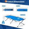 image:imageOutvita Folding Camping Cot Sleeping Bed with Carry Bag Lightweight Portable Cots for Travel Fishing Hiking and Outdoor ActivitiesBlue camping cotmat