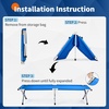 image:imageOutvita Folding Camping Cot Sleeping Bed with Carry Bag Lightweight Portable Cots for Travel Fishing Hiking and Outdoor ActivitiesBlue camping cotmat