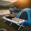 image:imageOutvita Folding Camping Cot Sleeping Bed with Carry Bag Lightweight Portable Cots for Travel Fishing Hiking and Outdoor ActivitiesBlue camping cotmat