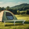 image:imageOutvita Folding Camping Cot Sleeping Bed with Carry Bag Lightweight Portable Cots for Travel Fishing Hiking and Outdoor ActivitiesGreen camping cot