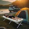 image:imageOutvita Folding Camping Cot Sleeping Bed with Carry Bag Lightweight Portable Cots for Travel Fishing Hiking and Outdoor ActivitiesGreen camping cotmat