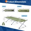 image:imageOutvita Folding Camping Cot Sleeping Bed with Carry Bag Lightweight Portable Cots for Travel Fishing Hiking and Outdoor ActivitiesGreen camping cotmat
