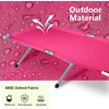 image:imageOutvita Folding Camping Cot Sleeping Bed with Carry Bag Lightweight Portable Cots for Travel Fishing Hiking and Outdoor ActivitiesPink camping cot