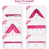image:imageOutvita Folding Camping Cot Sleeping Bed with Carry Bag Lightweight Portable Cots for Travel Fishing Hiking and Outdoor ActivitiesPink camping cot