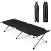 image:imageOutvita Folding Camping Cot Sleeping Bed with Carry Bag Lightweight Portable Cots for Travel Fishing Hiking and Outdoor ActivitiesBlack camping cot