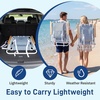 image:imageOutvita Folding Beach Chair 4 Position Adjustable Reclining Lounge Chair with Padded Headrest Large Rear amp Side Storage Pockets Lightweight Portable Outdoor Chair for Beach Pool Garden BBQBlue