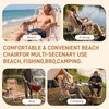 image:imageOutvita Folding Beach Chair 4 Position Adjustable Reclining Lounge Chair with Padded Headrest Large Rear amp Side Storage Pockets Lightweight Portable Outdoor Chair for Beach Pool Garden BBQOrange