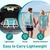 image:imageOutvita Folding Beach Chair 4 Position Adjustable Reclining Lounge Chair with Padded Headrest Large Rear amp Side Storage Pockets Lightweight Portable Outdoor Chair for Beach Pool Garden BBQMint Green