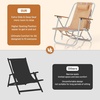 image:imageOutvita Folding Beach Chair 4 Position Adjustable Reclining Lounge Chair with Padded Headrest Large Rear amp Side Storage Pockets Lightweight Portable Outdoor Chair for Beach Pool Garden BBQOrange