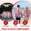 image:imageOutvita Folding Beach Chair 4 Position Adjustable Reclining Lounge Chair with Padded Headrest Large Rear amp Side Storage Pockets Lightweight Portable Outdoor Chair for Beach Pool Garden BBQPink