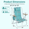 image:imageOutvita Folding Beach Chair 4 Position Adjustable Reclining Lounge Chair with Padded Headrest Large Rear amp Side Storage Pockets Lightweight Portable Outdoor Chair for Beach Pool Garden BBQMint Green