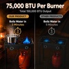 image:imageOutvita 3 Burner Propane Gas Stove for Outdoor Cooking 225000 BTU  Camping Cooker with Windscreen for Cooking BBQ Baking Turkey FryingDouble Burners