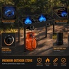 image:imageOutvita 3 Burner Propane Gas Stove for Outdoor Cooking 225000 BTU  Camping Cooker with Windscreen for Cooking BBQ Baking Turkey FryingDouble Burners