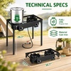 image:imageOutvita 3 Burner Propane Gas Stove for Outdoor Cooking 225000 BTU  Camping Cooker with Windscreen for Cooking BBQ Baking Turkey FryingDouble Burners