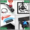 image:imageOutvita 3 Burner Propane Gas Stove for Outdoor Cooking 225000 BTU  Camping Cooker with Windscreen for Cooking BBQ Baking Turkey FryingDouble BurnersWindscreen