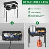 image:imageOutvita 3 Burner Propane Gas Stove for Outdoor Cooking 225000 BTU  Camping Cooker with Windscreen for Cooking BBQ Baking Turkey FryingDouble BurnersWindscreen