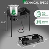 image:imageOutvita 3 Burner Propane Gas Stove for Outdoor Cooking 225000 BTU  Camping Cooker with Windscreen for Cooking BBQ Baking Turkey FryingDouble BurnersWindscreen