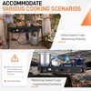 image:imageOutvita 3 Burner Propane Gas Stove for Outdoor Cooking 225000 BTU  Camping Cooker with Windscreen for Cooking BBQ Baking Turkey FryingFour Burners